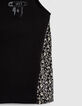 Schwarzes Mädchen-Bio-Tanktop, Mix-and-Match, Lilien-Print-6