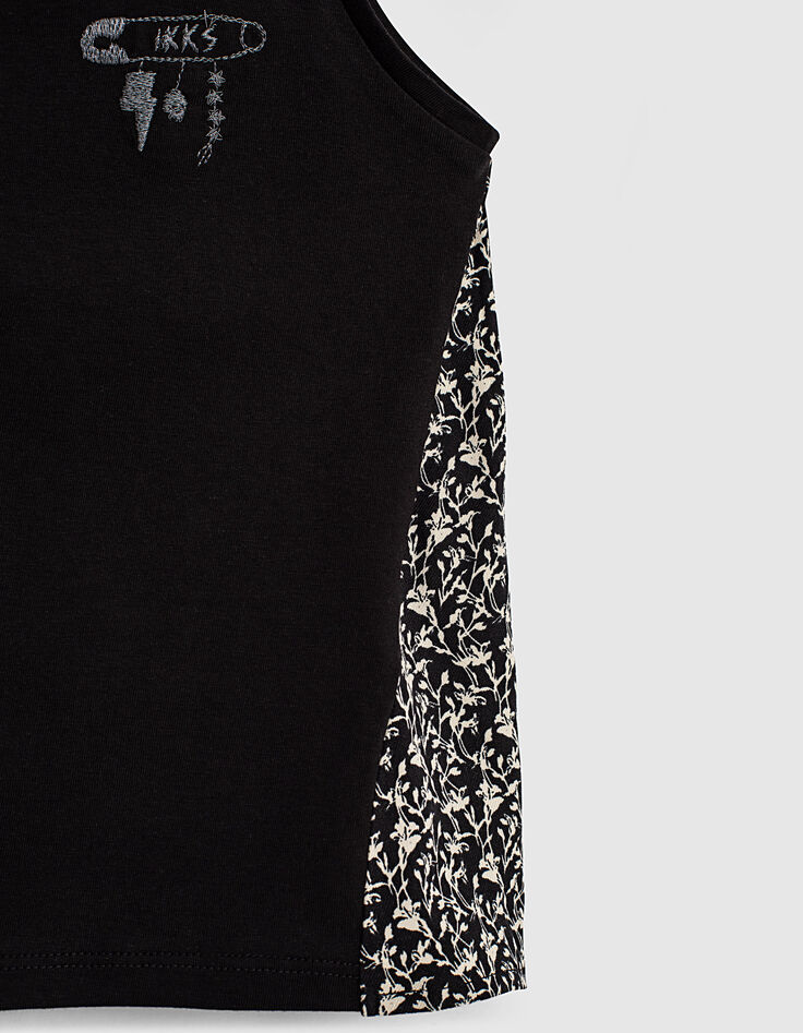 Schwarzes Mädchen-Bio-Tanktop, Mix-and-Match, Lilien-Print-6 Schwarzes Mädchen-Bio-Tanktop, Mix-and-Match, Lilien-Print-6
