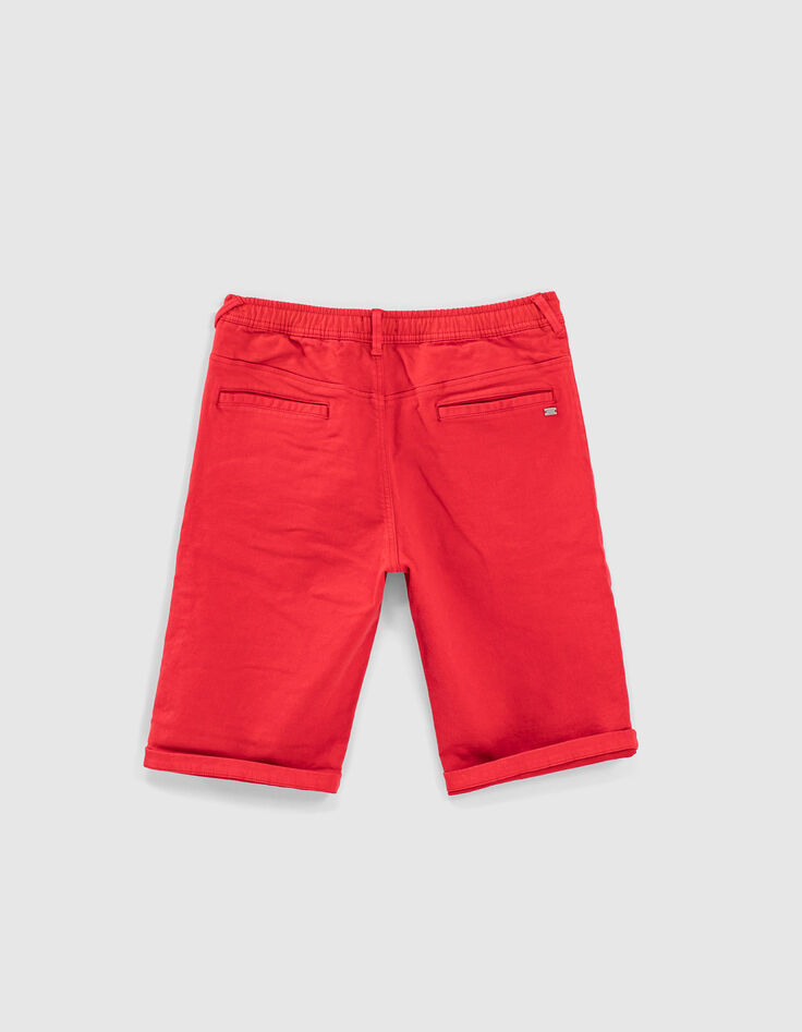 Bermuda rouge moyen à ceinture élastiquée garçon-3