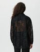 Chemise manches longues noire oversize tout dentelle Femme-4