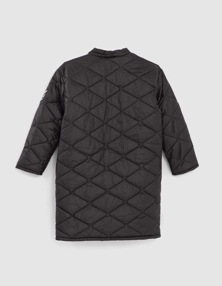 Lange, schwarze M&auml;dchensteppjacke-3