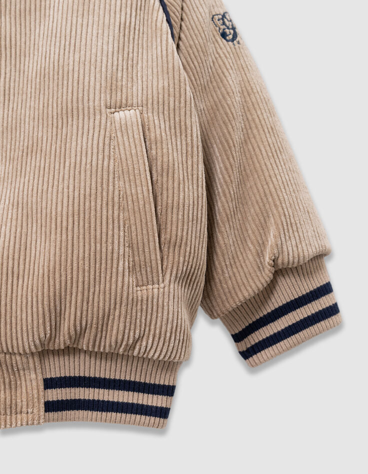 Boys’ beige corduroy varsity-style jacket-4