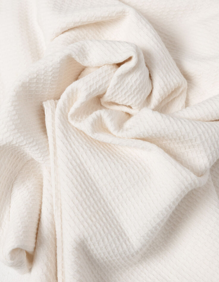 Ecru T-Shirt Bio-Baumwolle mit Pr&auml;gung-4