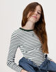 Girls’ green and white striped long-sleeved T-shirt-6