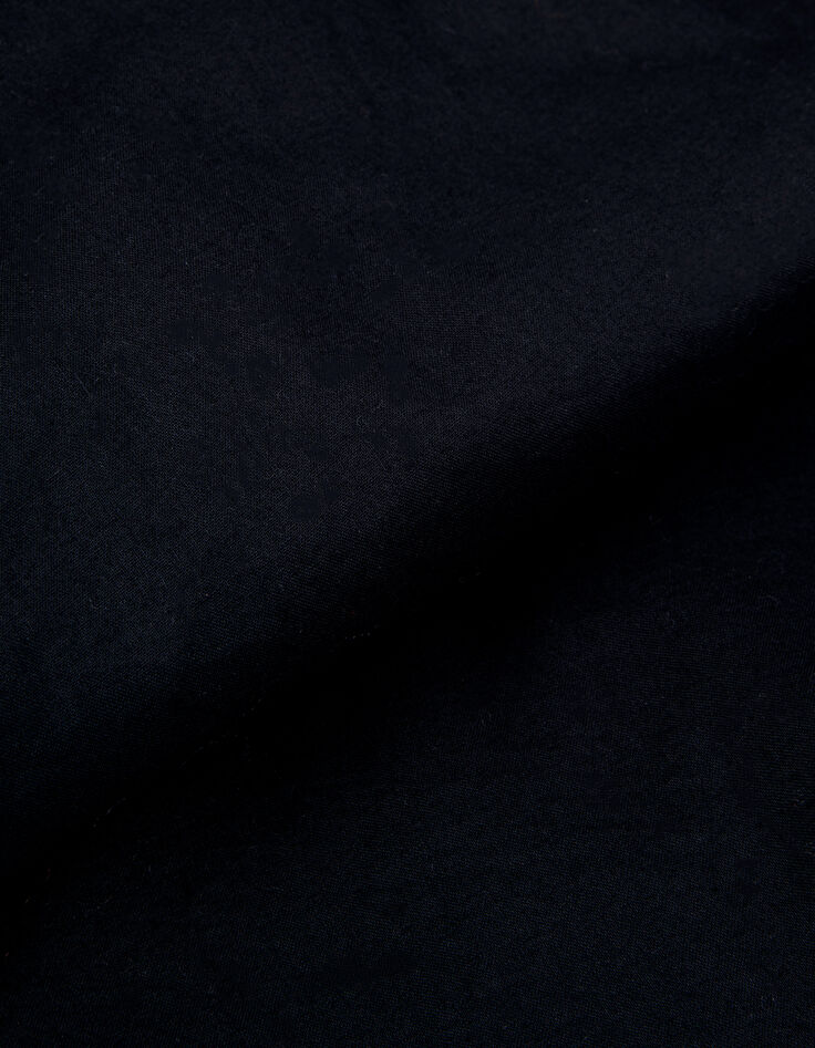 Zwarte opengewerkte geborduurde jurk voor dames-3