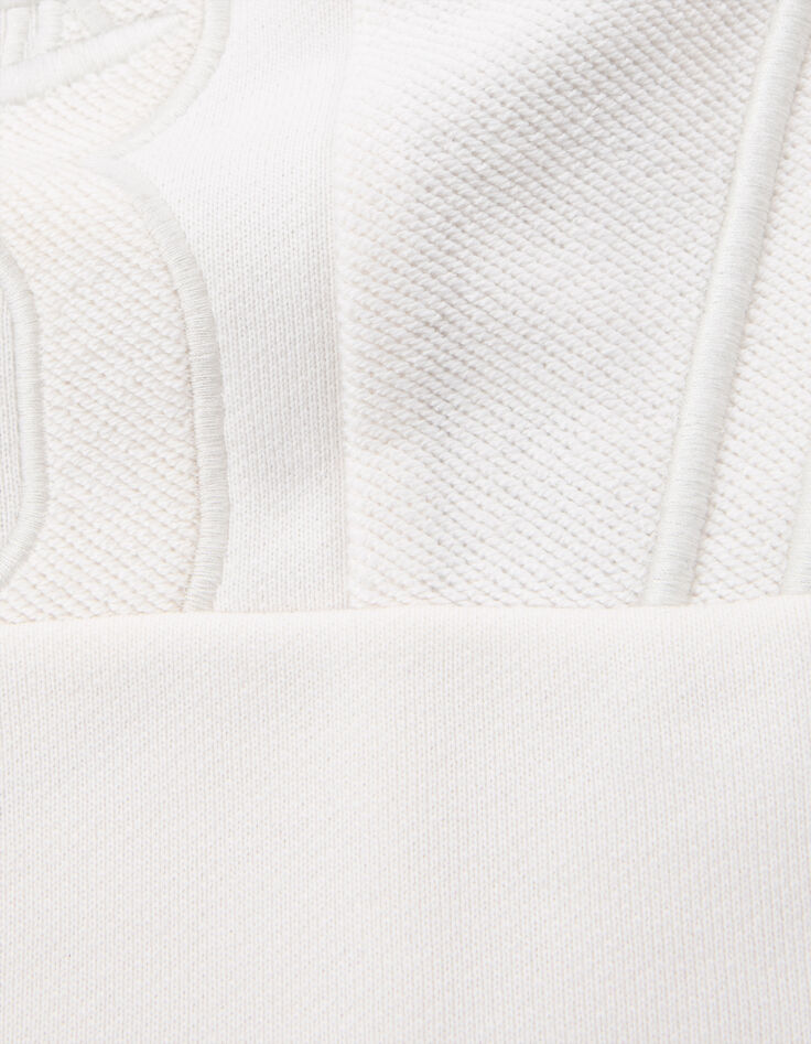 Sweat blanc cass&eacute; mix molleton maxi broderies gar&ccedil;on-7