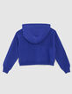 Blauwe cropped sweater met maxi tekst meisjes-3