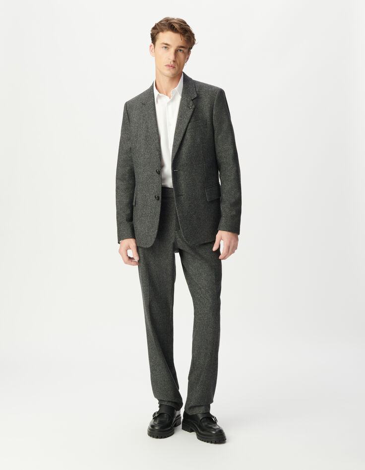 Men’s grey tweed-look suit jacket-6