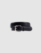 Men's black leather belt-1