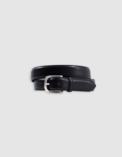 Men's black leather belt - IKKS