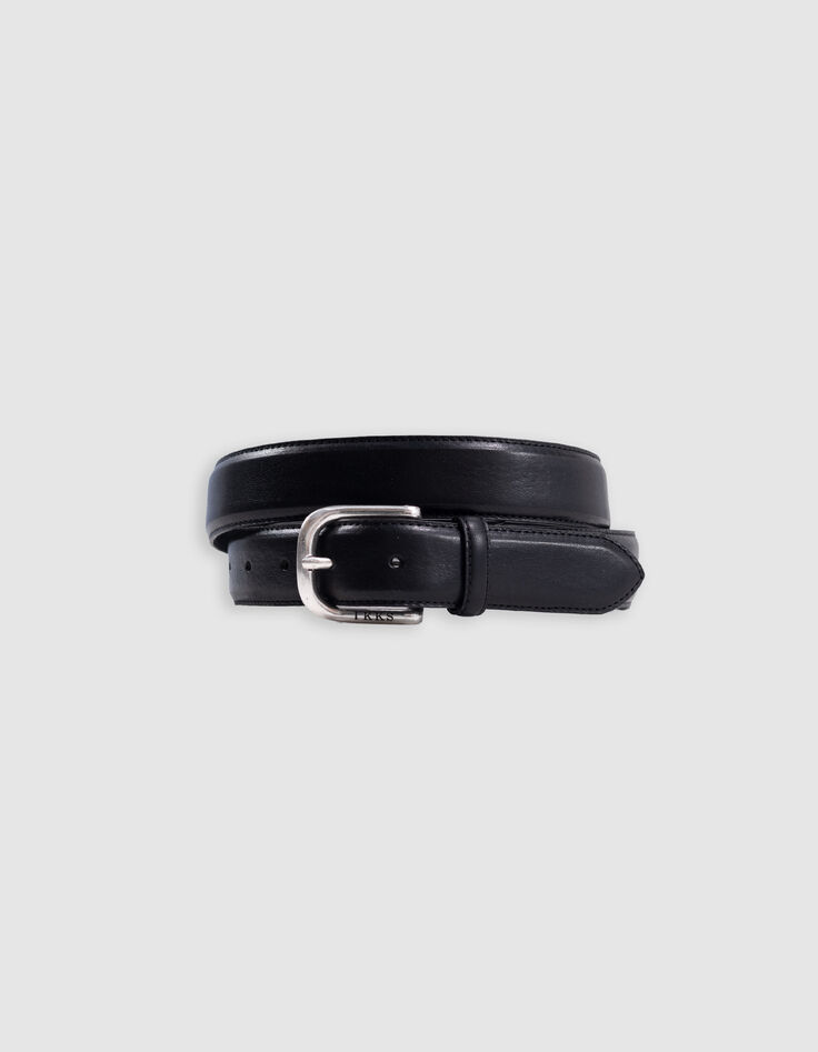 Men's black leather belt-1