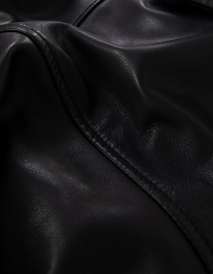 Veste cuir noir esprit motard chevrons clous Femme-9 Veste cuir noir esprit motard chevrons clous Femme-9