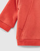 Baby boys’ orange cardigan with glasses visor hood-5