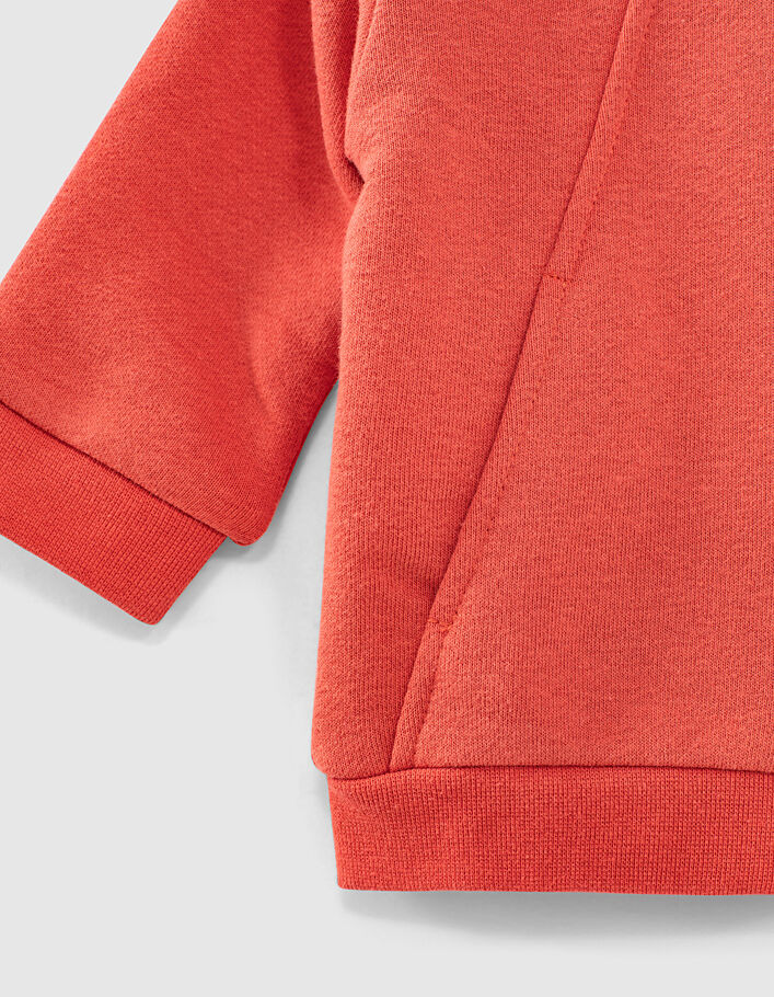 Orangefarbener Hoodie mit Sonnenbrillenschirm -5