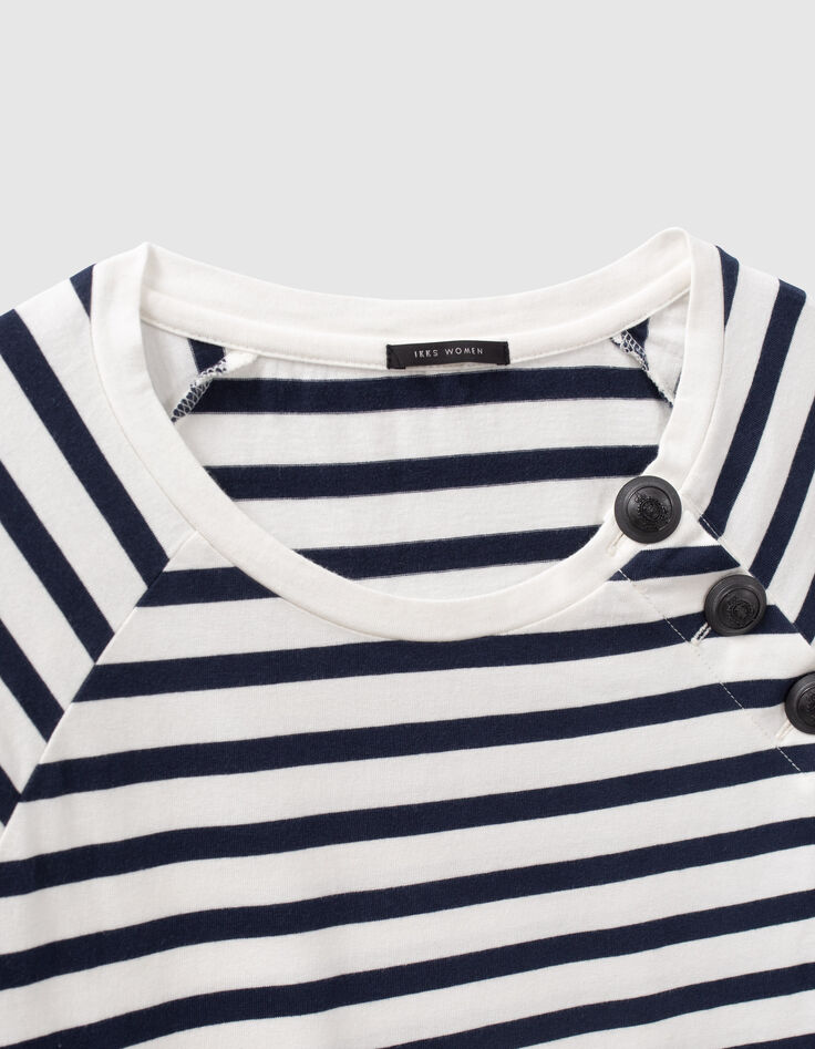 Vestido marinero crudo insignia manga Mujer-5