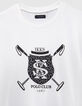 Gebroken wit T-shirt geborduurd embleem IKKS jongens-2