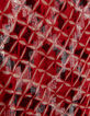 Robe courte en voile rouge imprimé Trellis femme-8