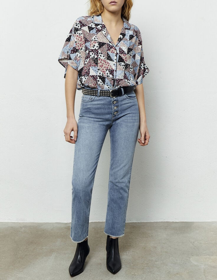 Chemise viscose Ecovero® imprimé patchwork floral femme-4