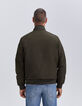 Men&rsquo;s khaki bomber jacket with Sherpa-lined collar-2