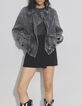 Pure Edition graue Damenjeansjacke im Bikerstil-1