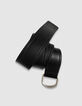 Schwarzer Damen-Kleidergürtel Leder doppelte Ringe-3