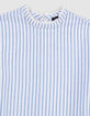 Blouse rayures bleues col dentelle et basque fille-3