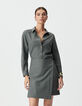 Women’s grey wraparound shirt dress-3 Women’s grey wraparound shirt dress-3