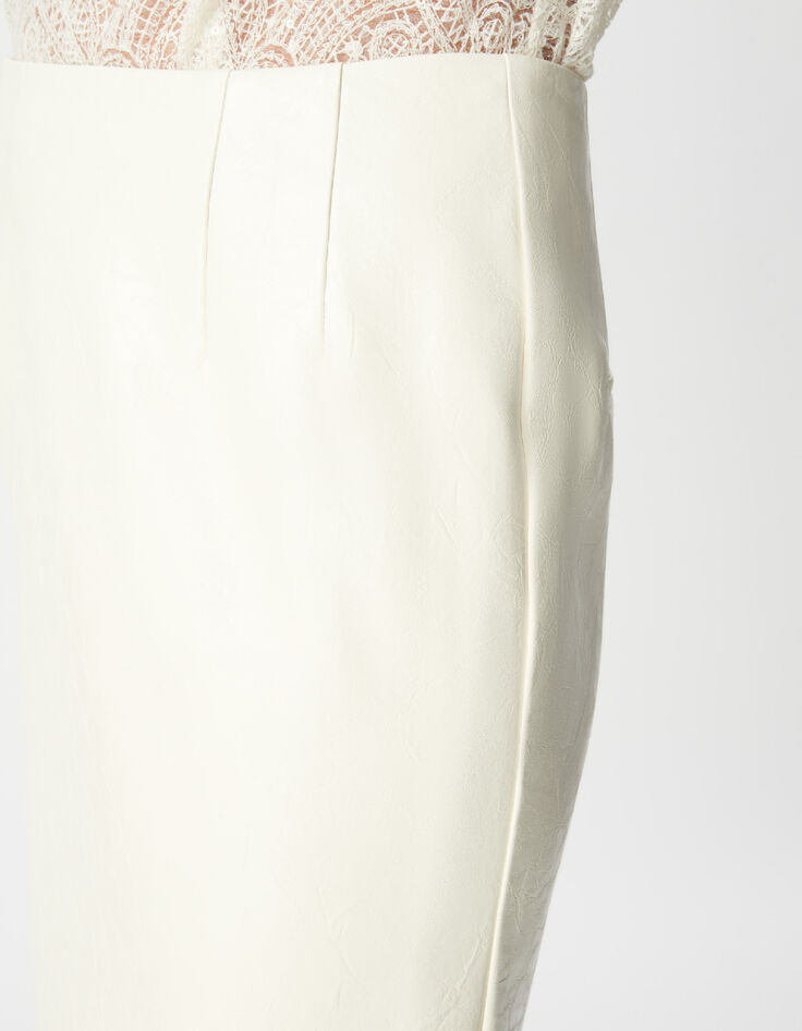 Dames lange witte rock kokerrok-5