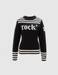 Women&rsquo;s black knit Rock slogan IKKS x DUVILLARD sweater-6