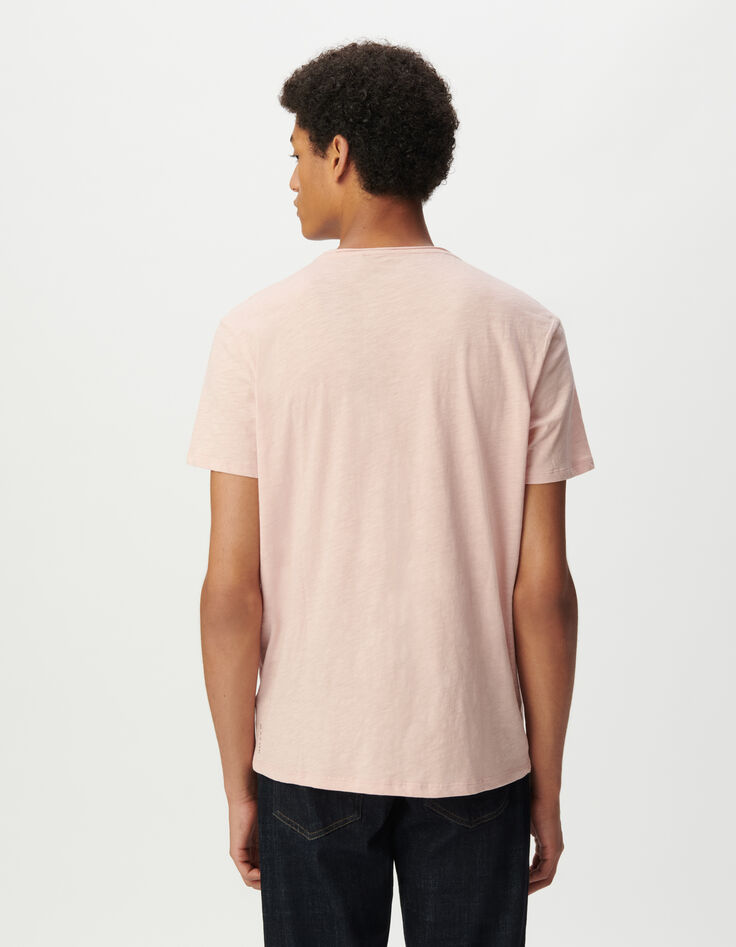 Camiseta L'Essentiel rosa algodón cuello redondo hombre-3 Camiseta L'Essentiel rosa algodón cuello redondo hombre-3
