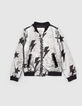 Girls’ black bomber jacket with reversible sequins-2