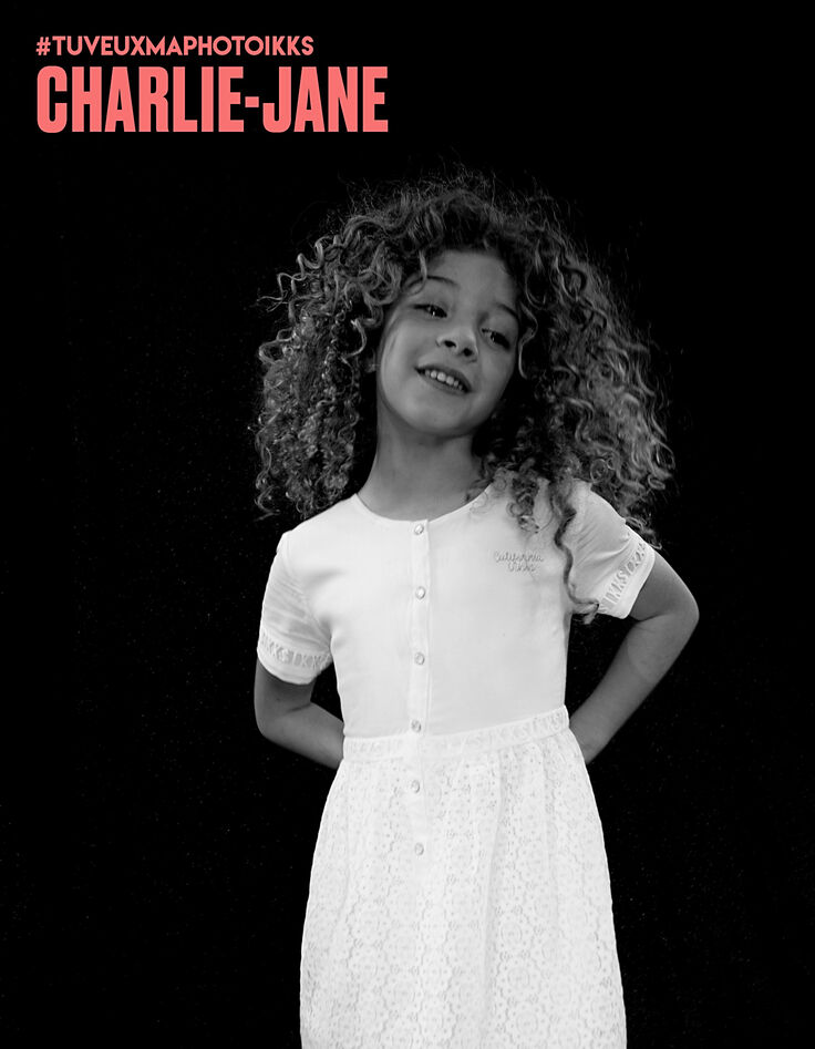 Robe-chemise blanc cassé à dentelle fille-1 Robe-chemise blanc cassé à dentelle fille-1