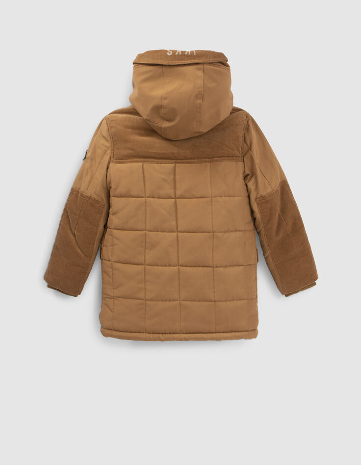 Camel gevoerde parka nylon en fluweel jongens-3