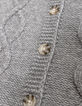 Grijs mouwloos vest kabelbreisel meisjes-8