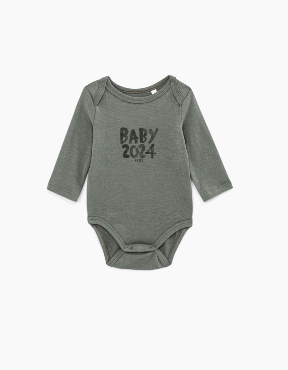 Body kaki clair à personnaliser en coton bio