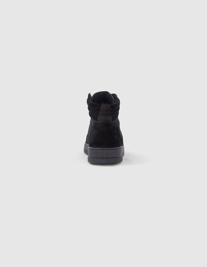 Sneakers noires montantes en cuir et cuir velours Homme - IKKS