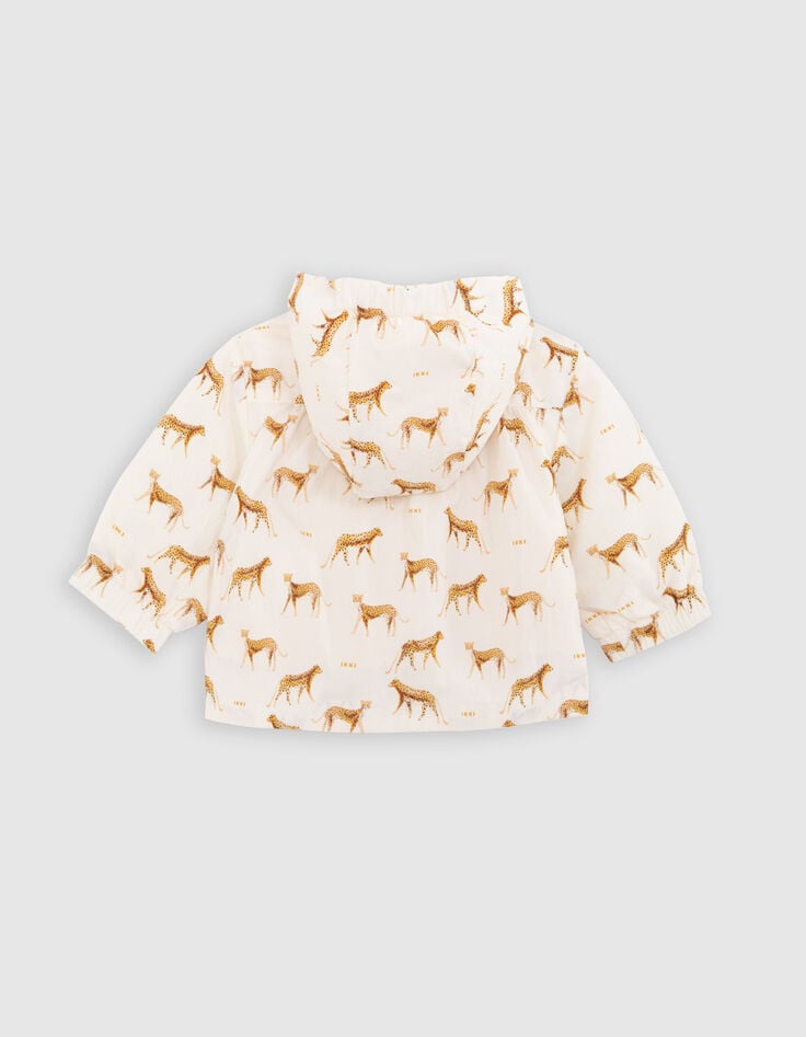 Coupe-vent &eacute;cru imprim&eacute; petites panth&egrave;res b&eacute;b&eacute; fille-3