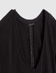 Schwarzes Spitzen-T-Shirt für Frauen eingelegt-2