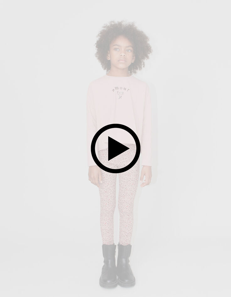 T-shirt rose bi-matière tulle plumetis dos fille-7 T-shirt rose bi-matière tulle plumetis dos fille-7