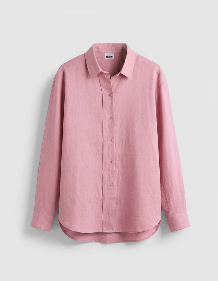 Chemise rose tencel Femme-5