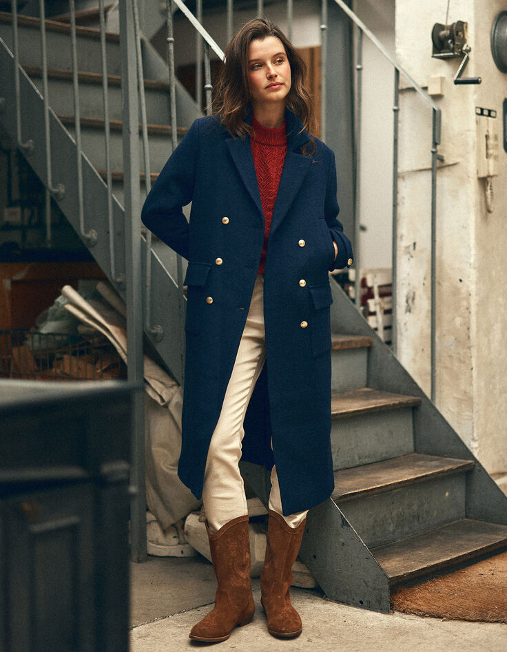 Manteau long marine esprit caban I.Code-7