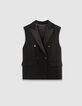 Zwarte blazer gerecycleerd polyester Dames -5