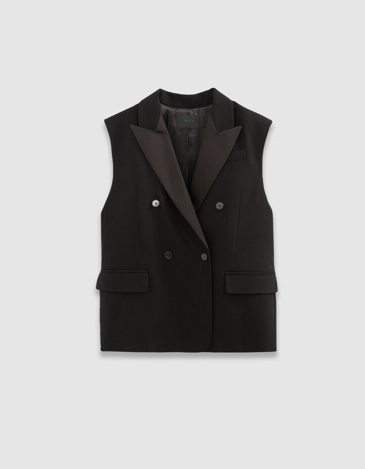 Zwarte blazer gerecycleerd polyester Dames -5