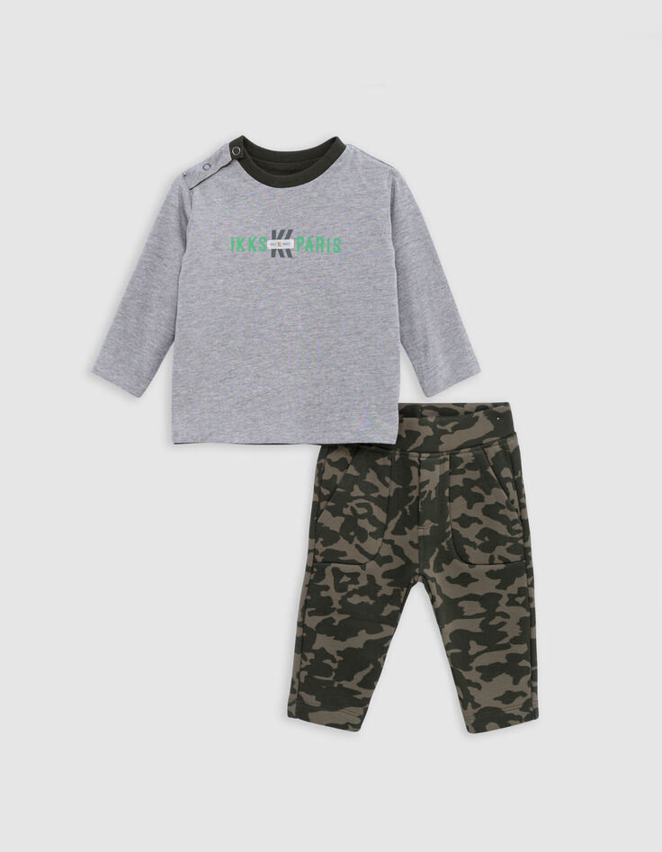 Ensemble 2-en-1 T-shirt et jogpant camouflage bébé garçon-3