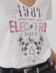 Tee-shirt blanc cassé à message avec clous  Femme-4