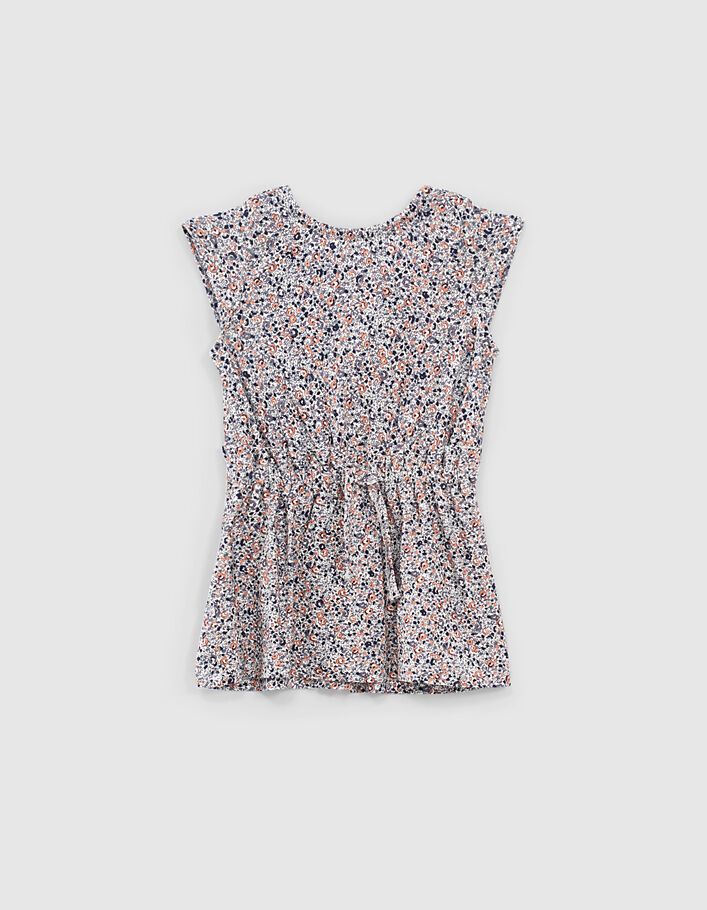 Baby girls’ ecru micro-flower print Ecovero® dress - IKKS