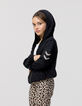 Zwart vest lurex tricot met sieraad-visgraten-1