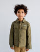 Chaqueta reversible caqui y camel terciopelo niño-8