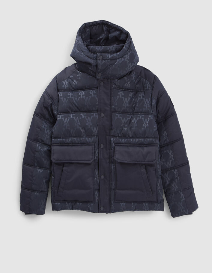 Marineblaue Jungensteppjacke mit Way-Schriftzug-1