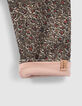 Leggings réversible kaki léopard floral et rose bébé fille-6